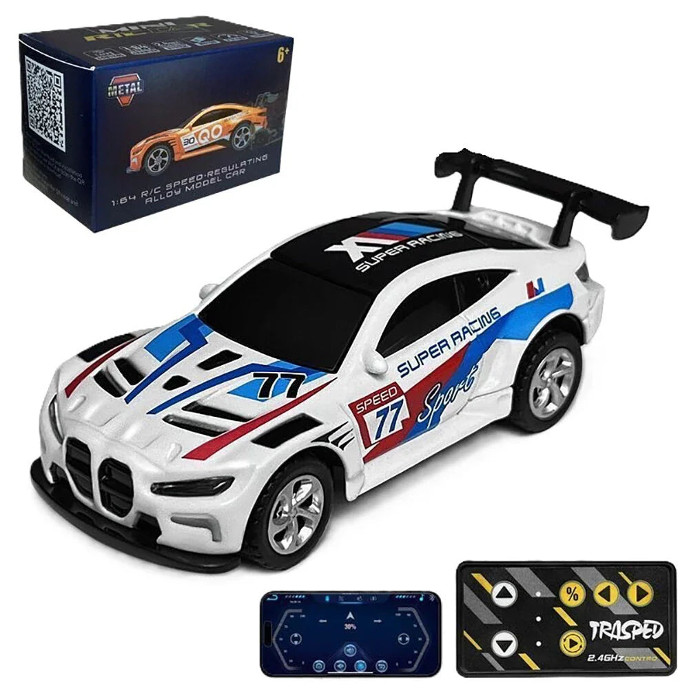 1:64 Mini RC Drift Racing Car – Dual Mode 2.4GHz Alloy Car with LED Lights (2 Colors)