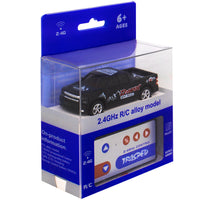 1:64 Black Remote Control Toy Cars for Kids 2.4Ghz Adjustable Speed Scale Alloy Pickup RC Trucks with Trailer & Car Lights,USB-C Recharging