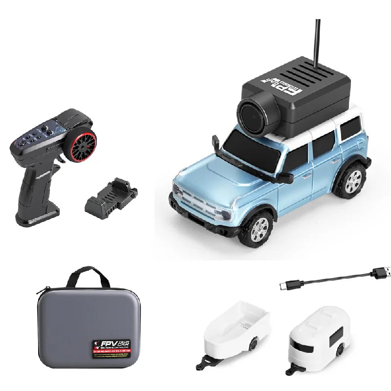 1:64 Mini Remote Control Car with FPV Camera Storage Bag RC Drift Car