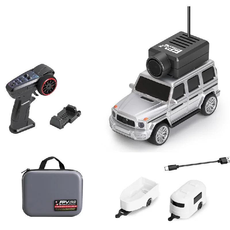 1:64 Mini Remote Control Car with FPV Camera Storage Bag RC Drift Car