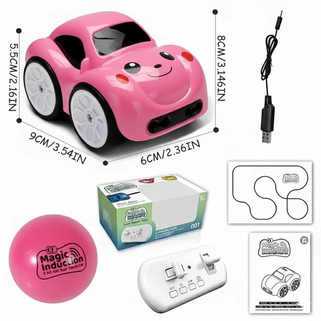 2.4GHz RC Car for Kids – Intelligent Sensor Stunt Car with Chase & Follow Modes, Music, LED Lights & Rechargeable Battery