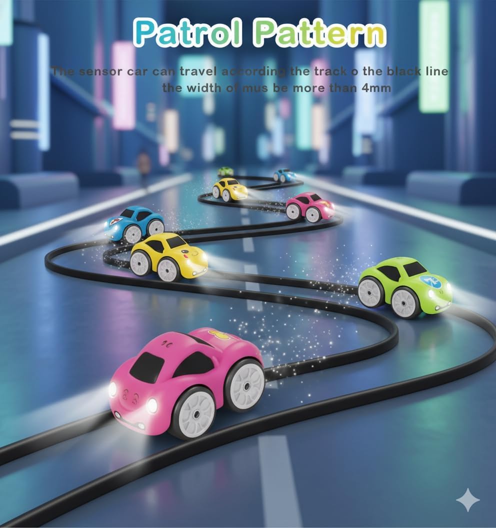 2.4GHz RC Car for Kids – Intelligent Sensor Stunt Car with Chase & Follow Modes, Music, LED Lights & Rechargeable Battery
