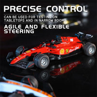 1:64 Die-Cast Metal F1 Mini RC Racing Car with LED Lights – 2.4GHz Remote & App Control, USB Rechargeable Alloy Racing Car