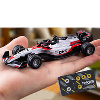 1:64 Die-Cast Metal F1 Mini RC Racing Car with LED Lights – 2.4GHz Remote & App Control, USB Rechargeable Alloy Racing Car