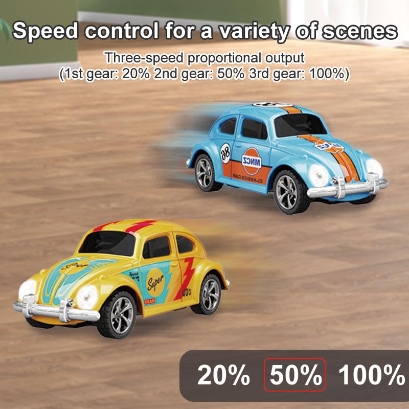 Pocket Size Remote Control Car with LED Lights, App Control & Rechargeable Battery (3 Colors)