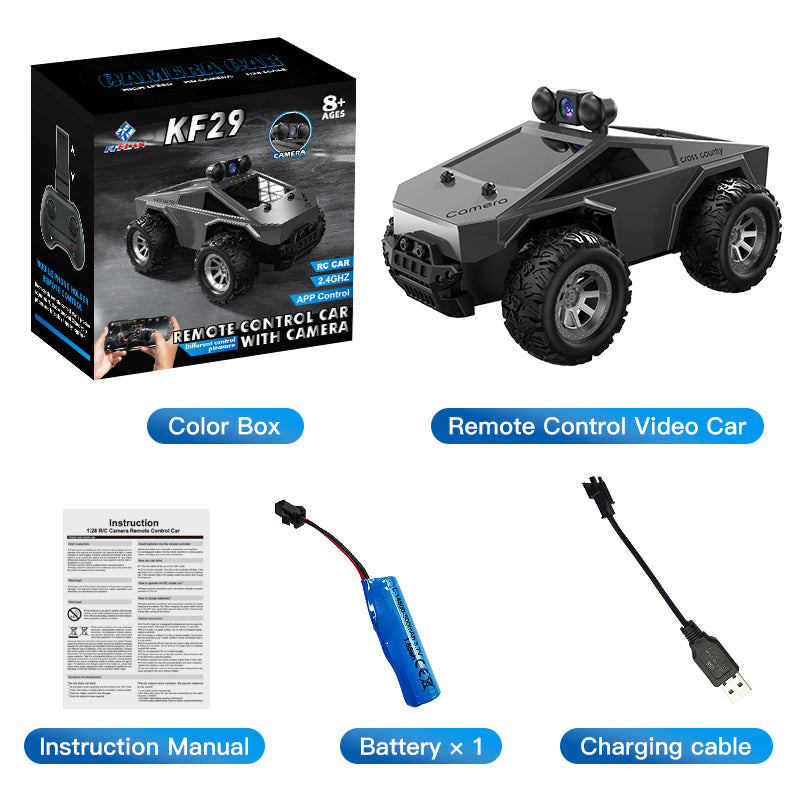 RC Car 1/28 Scale Mini Cyber Truck Toy Small Car with FPV Camera Remote Control Car Toys for Boys