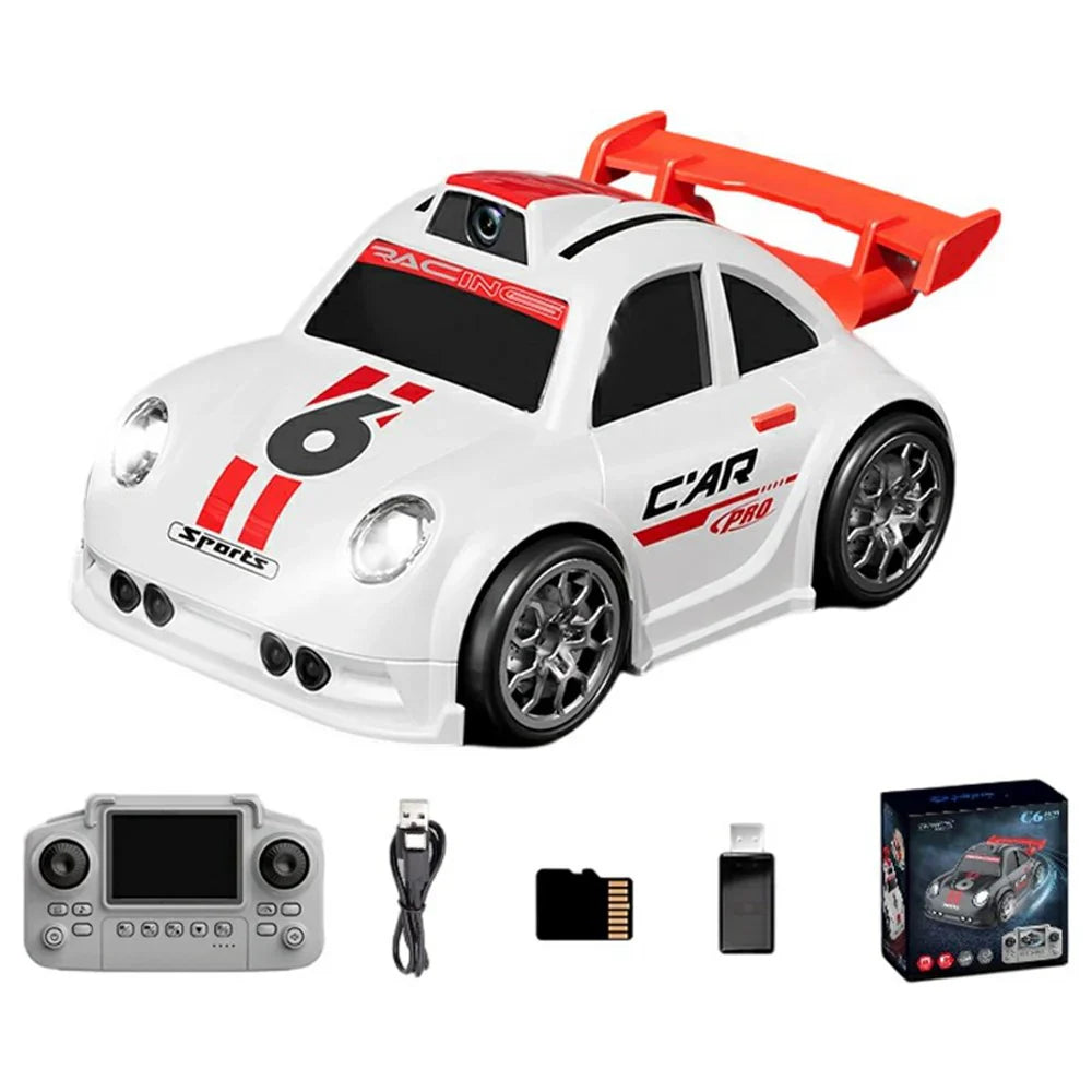 Mini Cartoon RC Car Camera 2.4 Screen FPV Drift Music Toy