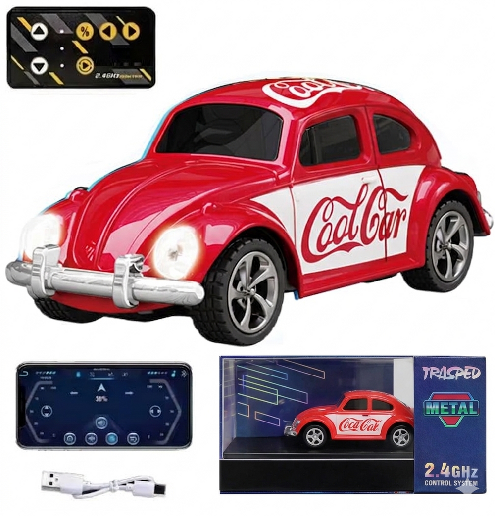 Pocket Size Remote Control Car with LED Lights, App Control & Rechargeable Battery (3 Colors)