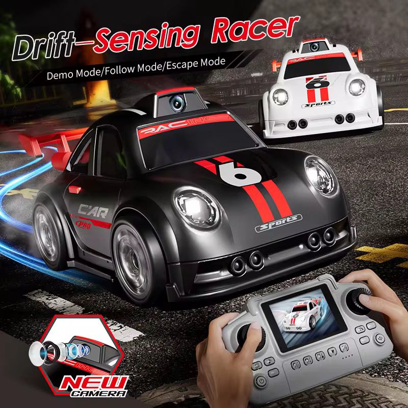 Mini Cartoon RC Car Camera 2.4 Screen FPV Drift Music Toy