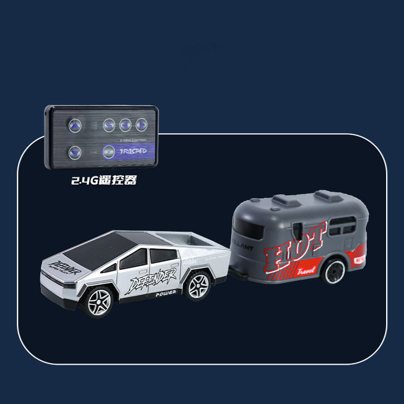 Mini Cybertruck Die-casting Rc Car 2WD 1:64 Modle Scale 2.4GHz 3-Speed Mode for Kids