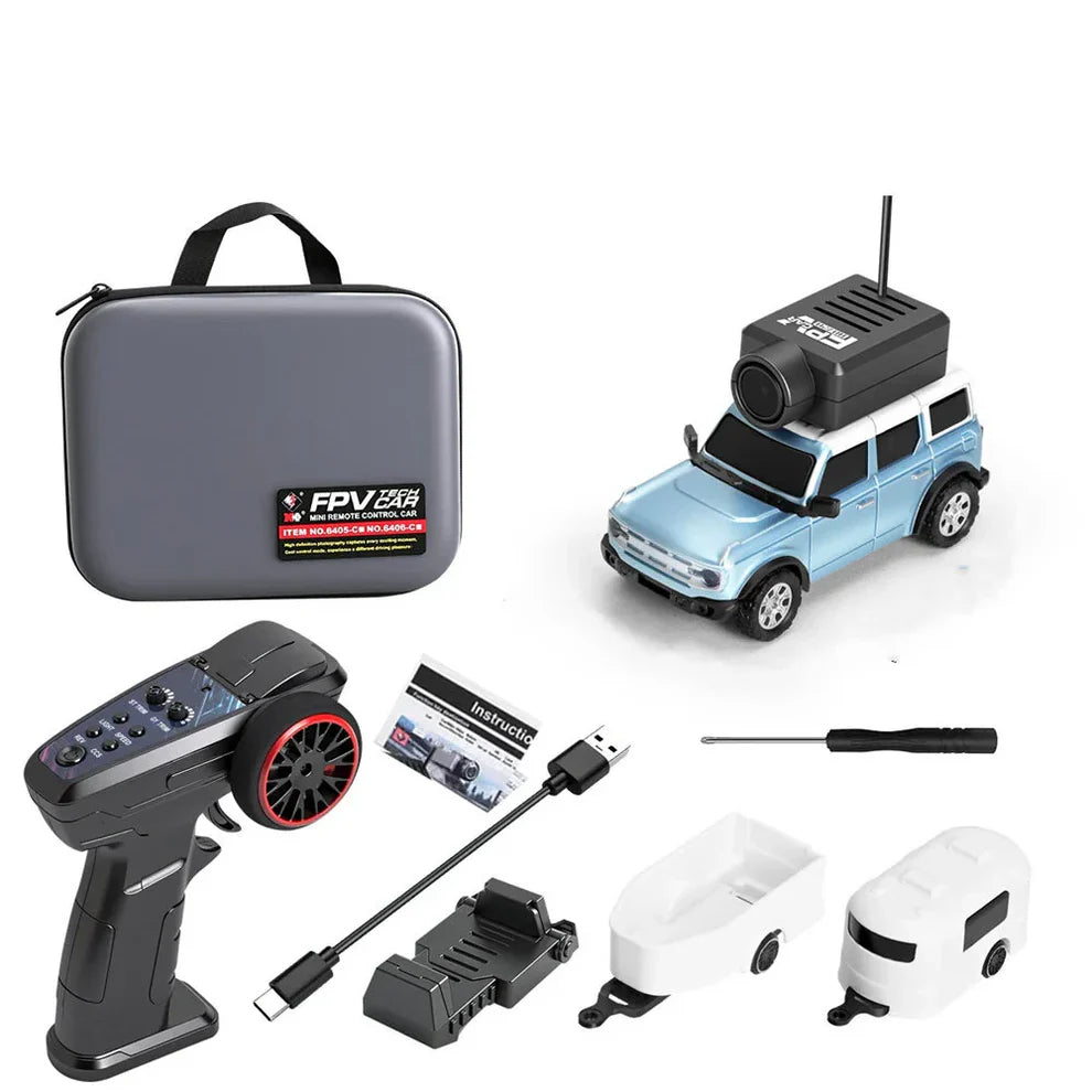 1/64 Scale FPV Mini RC Car, Camera, APP + Remote Control