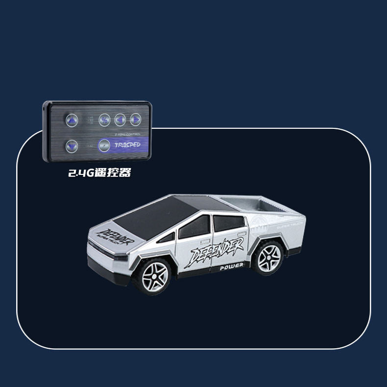 Mini Cybertruck Die-casting Rc Car 2WD 1:64 Modle Scale 2.4GHz 3-Speed Mode for Kids